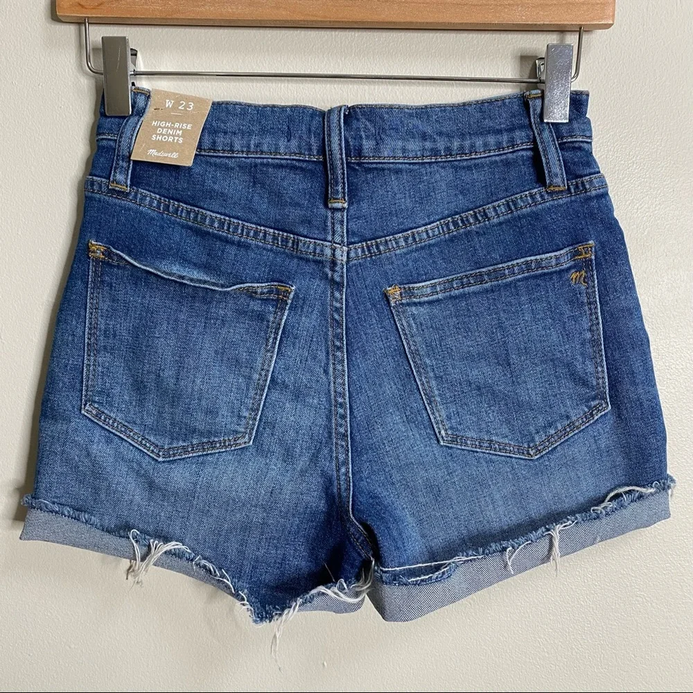 Madewell Glenoaks Wash High Rise Cuffed Denim Shorts Size 23